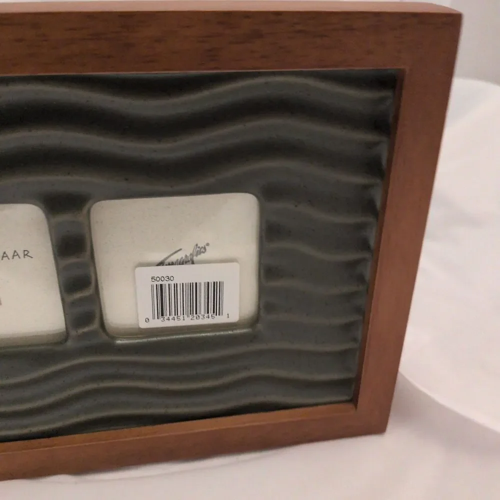 Vintage 1994 Fetco Tonographics Double Photo Frame Exotic Bazaar Wood